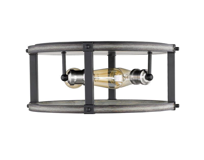 Z-Lite 472F3R-ABB Three Light Flush Mount, Ashen Barnboard