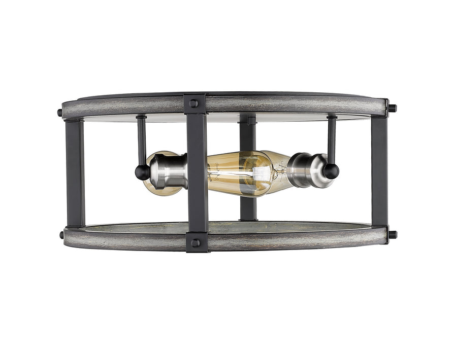 Z-Lite 472F3R-ABB Three Light Flush Mount, Ashen Barnboard