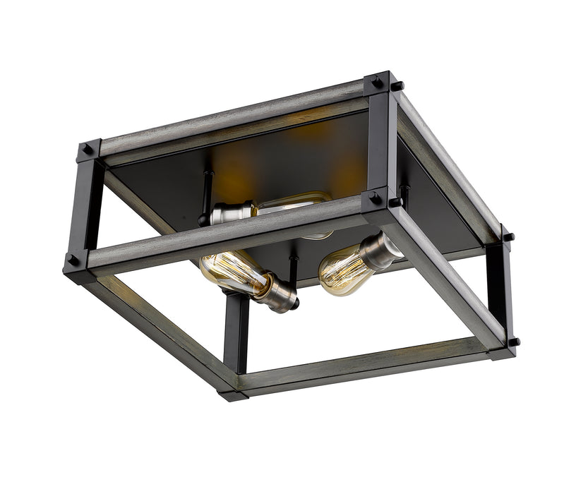 Z-Lite 472F3S-ABB Three Light Flush Mount, Ashen Barnboard