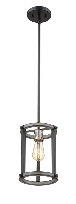 Z-Lite 472MPR-ABB One Light Pendant, Ashen Barnboard