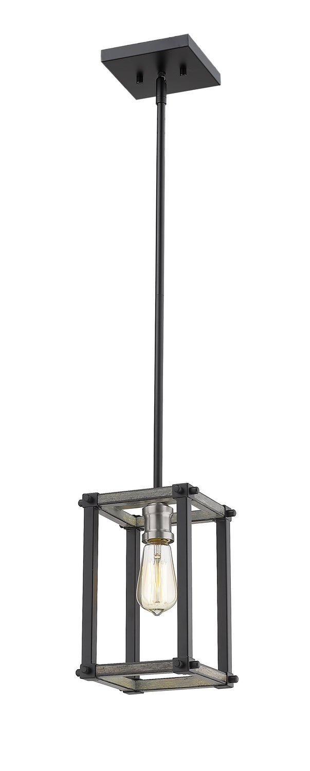 Z-Lite 472MPS-ABB One Light Pendant, Ashen Barnboard