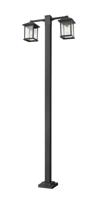 Z-Lite 531-2-536P-BK Two Light Outdoor Post Mounted Fixture, Black