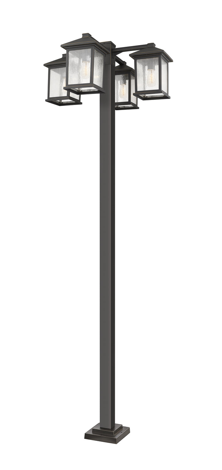 Z-Lite 531-4-536P-ORB Four Light Outdoor Post Mounted Fixture, Oil Rubbed Bronze
