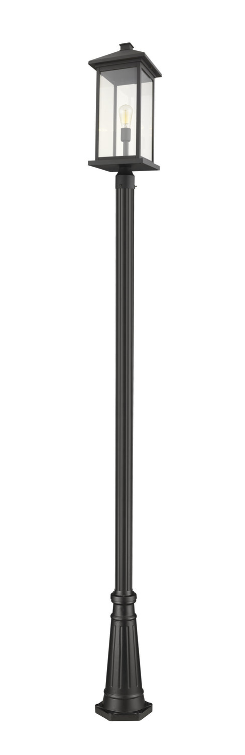 Z-Lite 531PHBXLR-519P-BK One Light Outdoor Post Mounted Fixture, Black