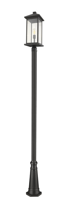 Z-Lite 531PHBXLR-519P-BK One Light Outdoor Post Mounted Fixture, Black