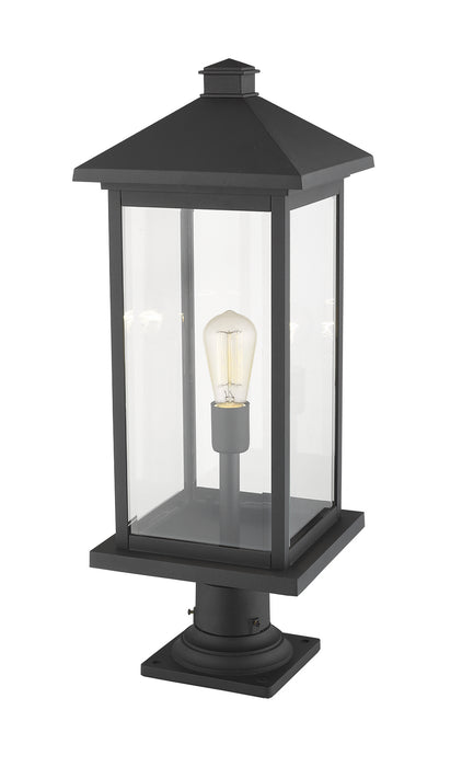 Z-Lite 531PHBXLR-533PM-BK One Light Outdoor Pier Mounted Fixture, Black