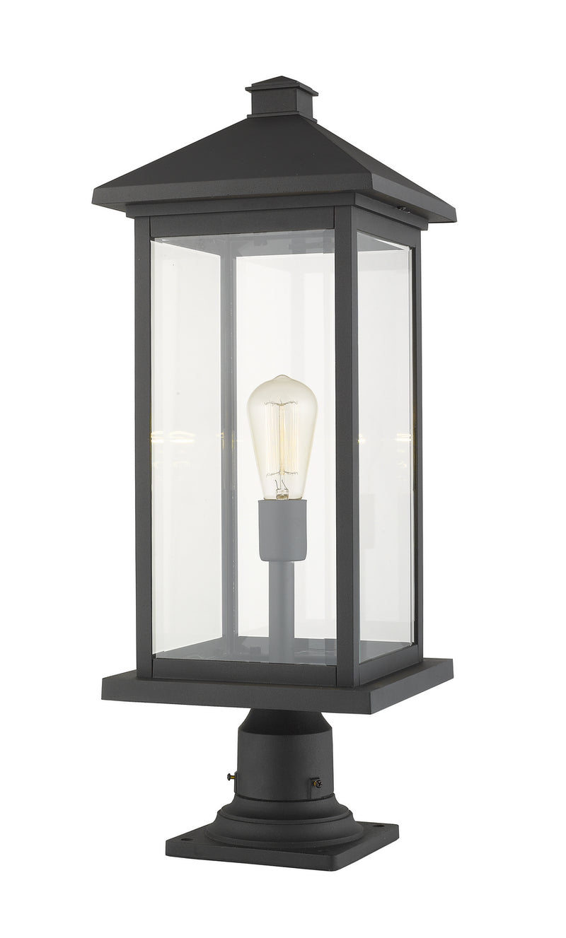 Z-Lite 531PHBXLR-533PM-BK One Light Outdoor Pier Mounted Fixture, Black