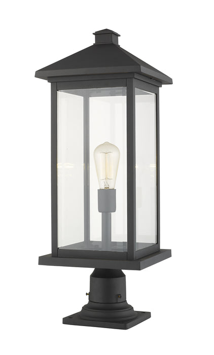 Z-Lite 531PHBXLR-533PM-BK One Light Outdoor Pier Mounted Fixture, Black