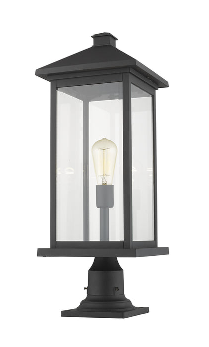 Z-Lite 531PHBXLR-533PM-BK One Light Outdoor Pier Mounted Fixture, Black