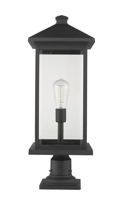 Z-Lite 531PHBXLR-533PM-BK One Light Outdoor Pier Mounted Fixture, Black