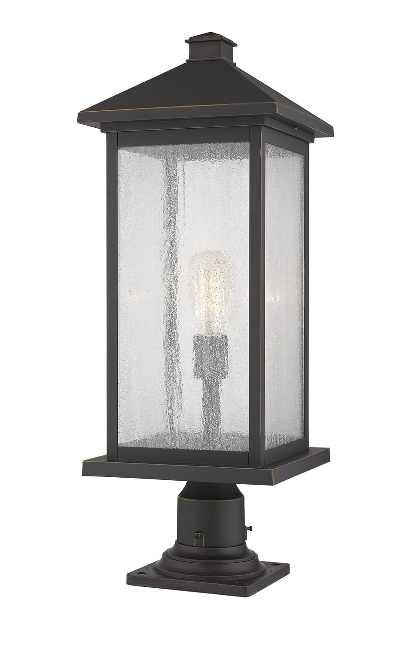 Z-Lite 531PHBXLR-533PM-ORB One Light Outdoor Pier Mounted Fixture, Oil Rubbed Bronze
