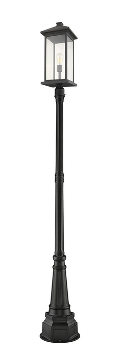 Z-Lite 531PHBXLR-564P-BK One Light Outdoor Post Mounted Fixture, Black