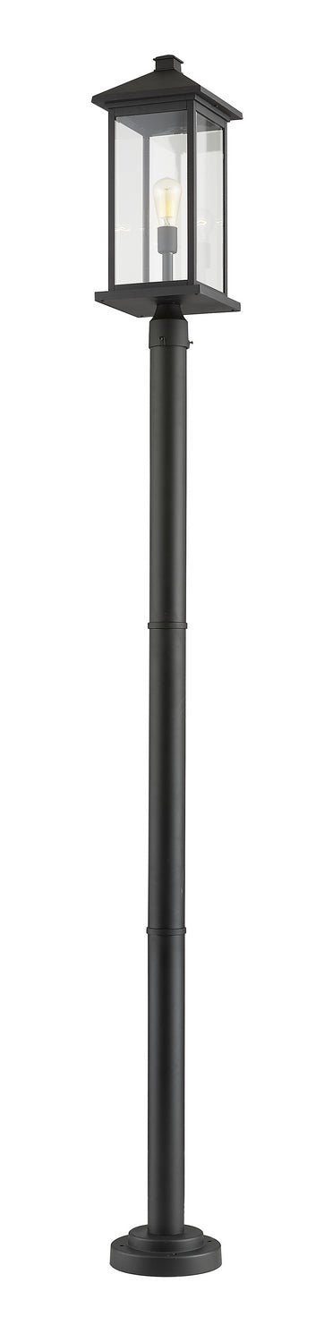 Z-Lite 531PHBXLR-567P-BK One Light Outdoor Post Mounted Fixture, Black