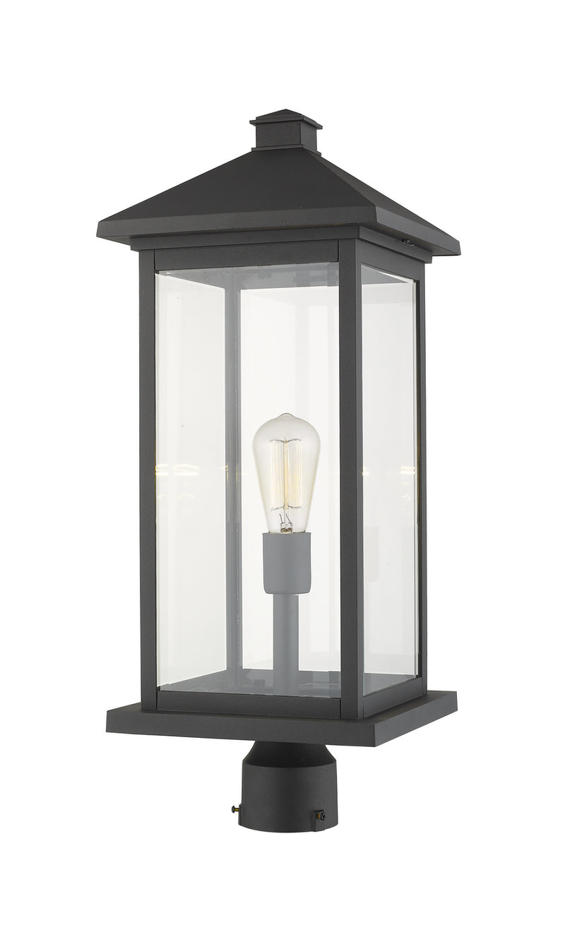 Z-Lite 531PHBXLR-BK One Light Outdoor Post Mount Fixture, Black