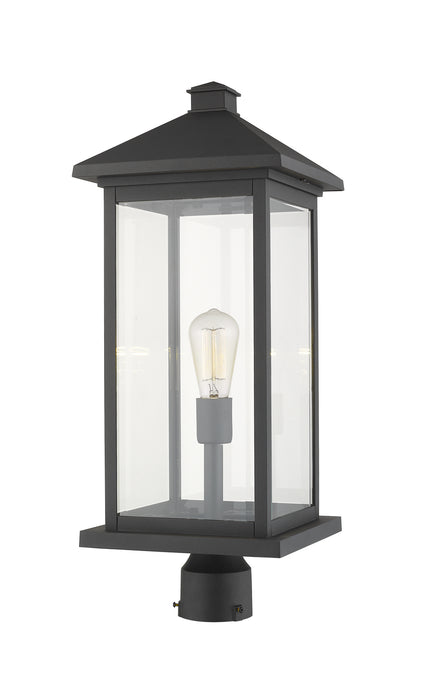 Z-Lite 531PHBXLR-BK One Light Outdoor Post Mount Fixture, Black
