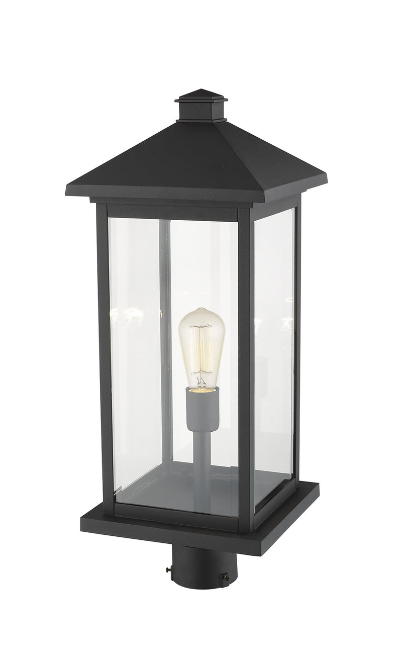 Z-Lite 531PHBXLR-BK One Light Outdoor Post Mount Fixture, Black