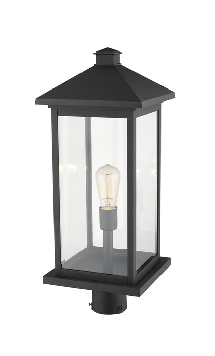 Z-Lite 531PHBXLR-BK One Light Outdoor Post Mount Fixture, Black