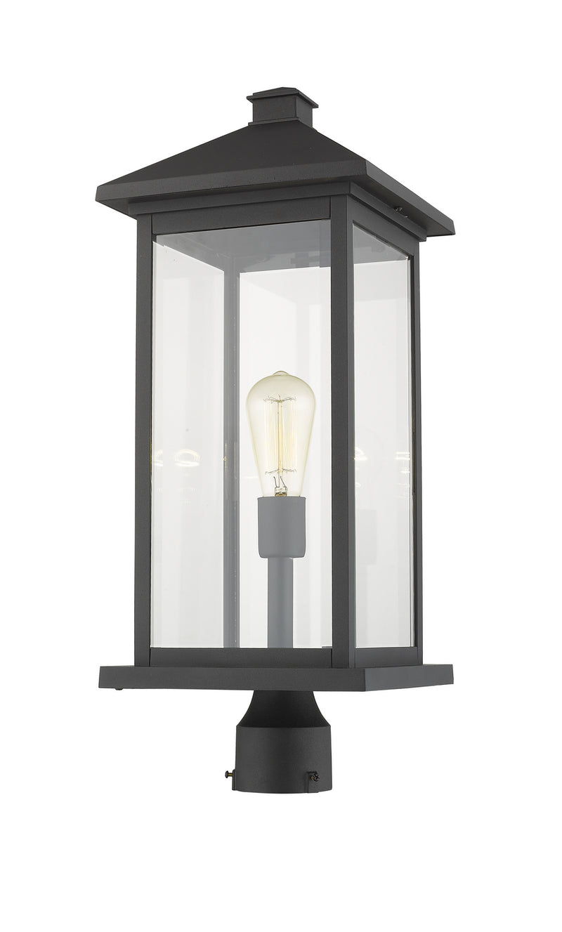 Z-Lite 531PHBXLR-BK One Light Outdoor Post Mount Fixture, Black