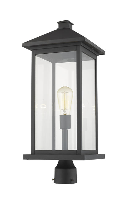 Z-Lite 531PHBXLR-BK One Light Outdoor Post Mount Fixture, Black