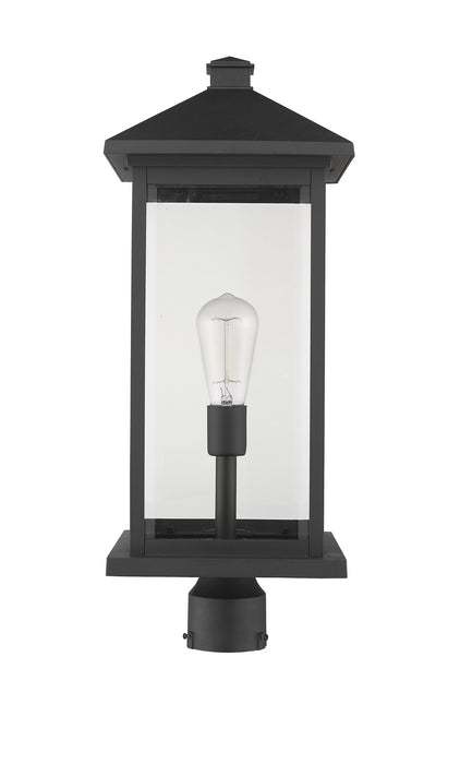 Z-Lite 531PHBXLR-BK One Light Outdoor Post Mount Fixture, Black