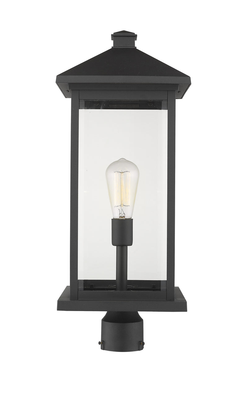 Z-Lite 531PHBXLR-BK One Light Outdoor Post Mount Fixture, Black