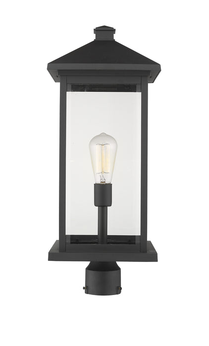 Z-Lite 531PHBXLR-BK One Light Outdoor Post Mount Fixture, Black