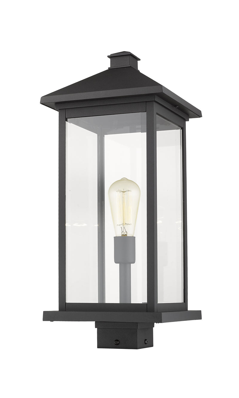 Z-Lite 531PHBXLS-BK One Light Outdoor Post Mount Fixture, Black