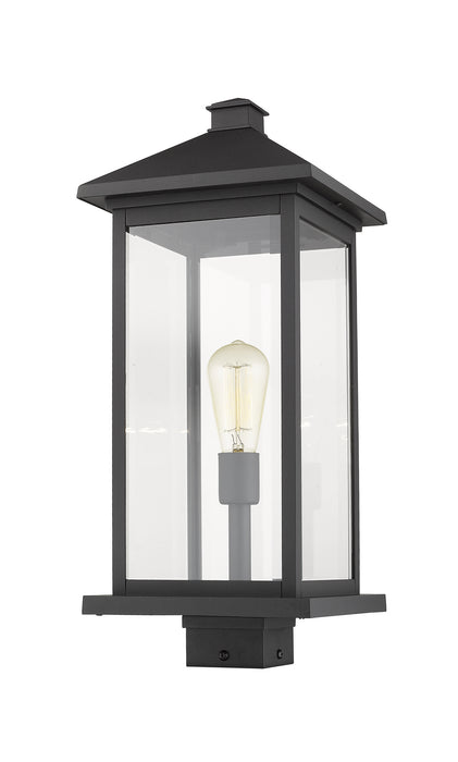 Z-Lite 531PHBXLS-BK One Light Outdoor Post Mount Fixture, Black