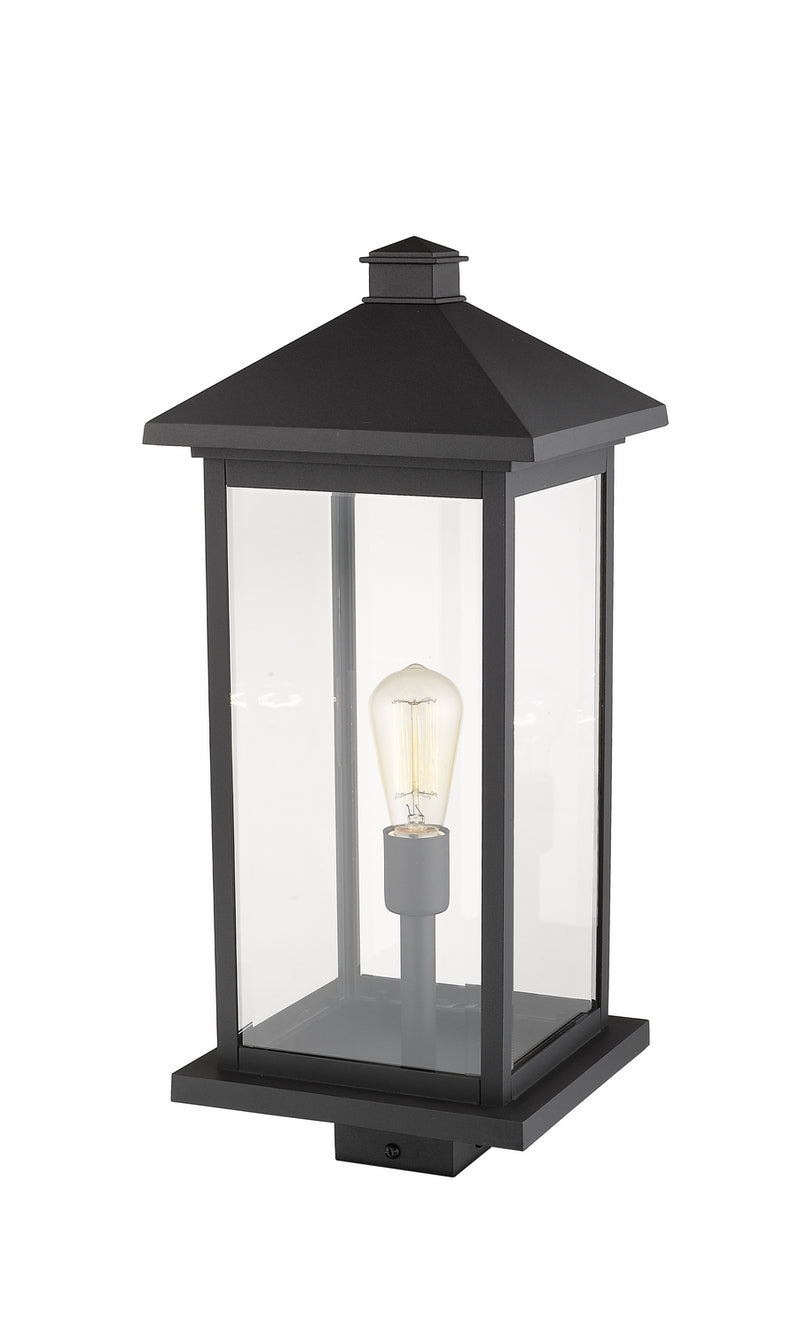 Z-Lite 531PHBXLS-BK One Light Outdoor Post Mount Fixture, Black