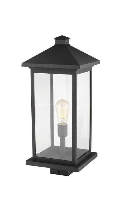 Z-Lite 531PHBXLS-BK One Light Outdoor Post Mount Fixture, Black