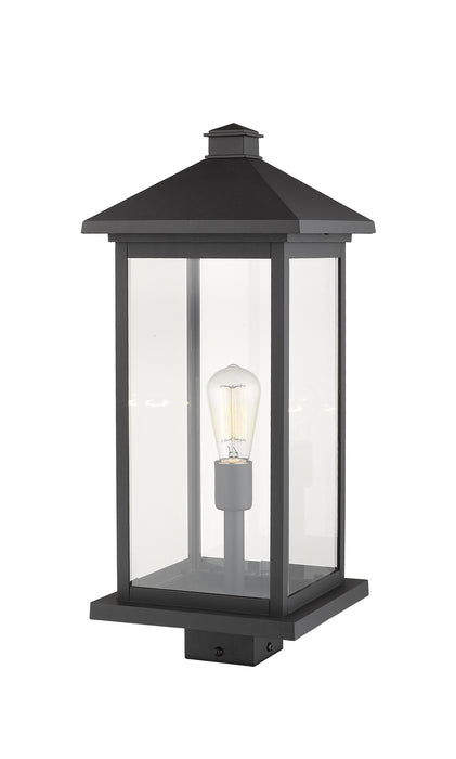 Z-Lite 531PHBXLS-BK One Light Outdoor Post Mount Fixture, Black