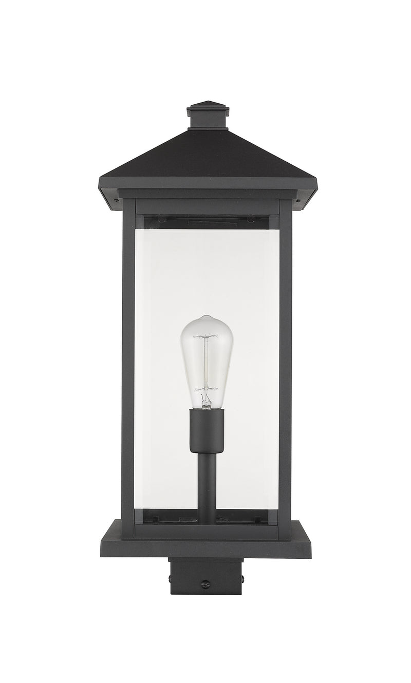 Z-Lite 531PHBXLS-BK One Light Outdoor Post Mount Fixture, Black