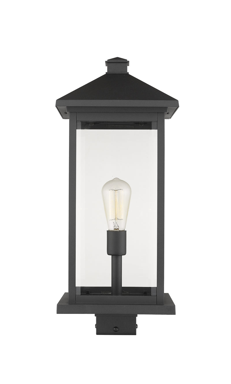 Z-Lite 531PHBXLS-BK One Light Outdoor Post Mount Fixture, Black
