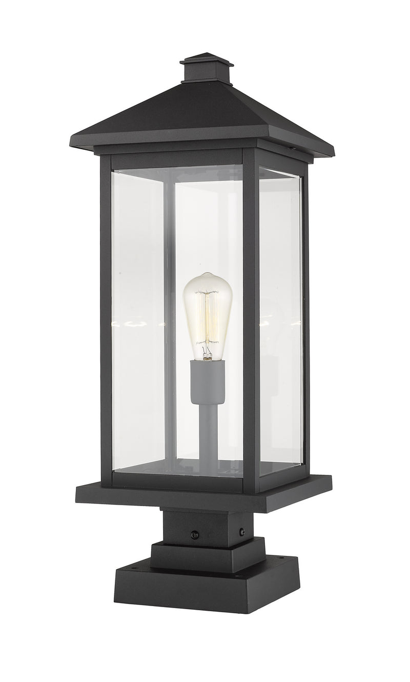 Z-Lite 531PHBXLS-SQPM-BK One Light Outdoor Pier Mounted Fixture, Black