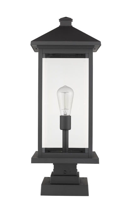 Z-Lite 531PHBXLS-SQPM-BK One Light Outdoor Pier Mounted Fixture, Black