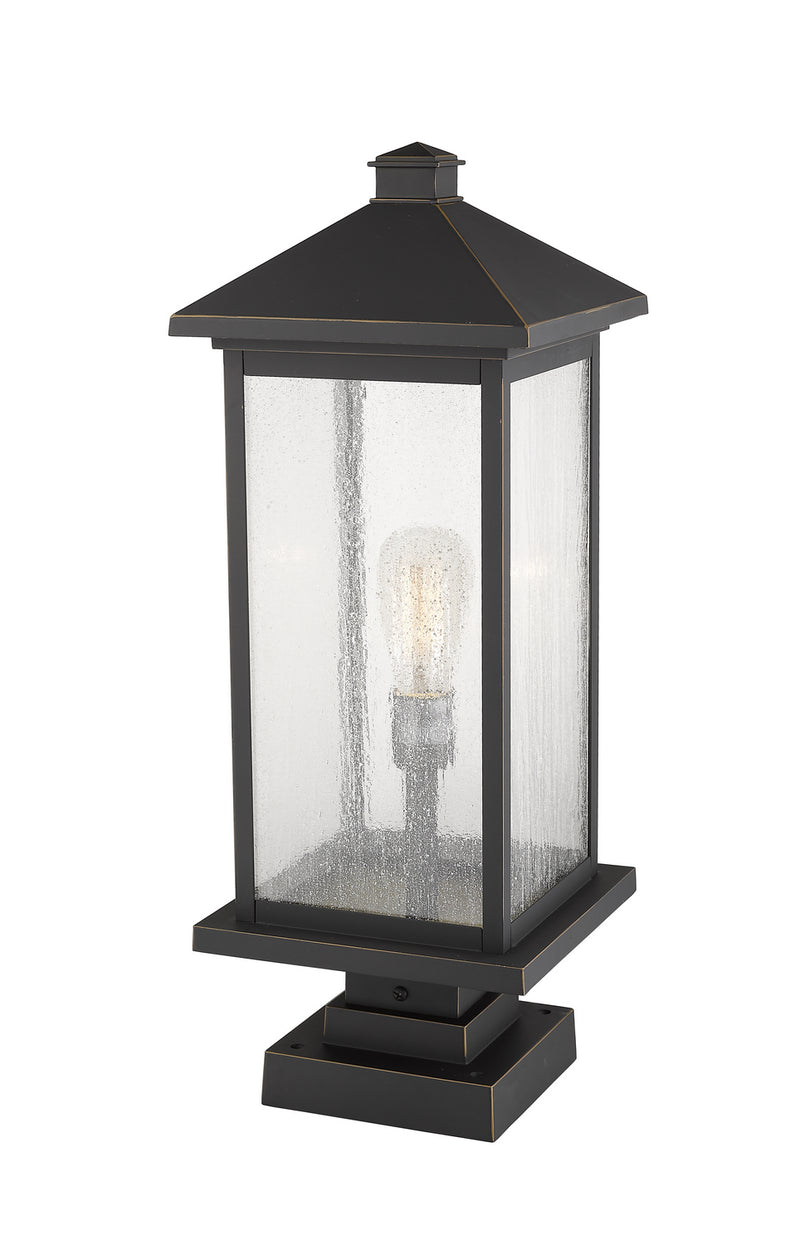 Z-Lite 531PHBXLS-SQPM-ORB One Light Outdoor Pier Mounted Fixture, Oil Rubbed Bronze
