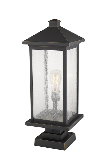 Z-Lite 531PHBXLS-SQPM-ORB One Light Outdoor Pier Mounted Fixture, Oil Rubbed Bronze