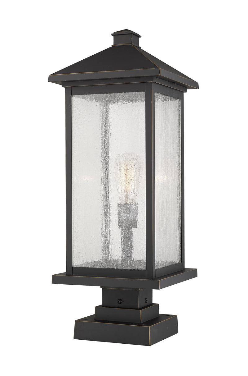 Z-Lite 531PHBXLS-SQPM-ORB One Light Outdoor Pier Mounted Fixture, Oil Rubbed Bronze