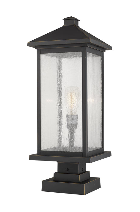 Z-Lite 531PHBXLS-SQPM-ORB One Light Outdoor Pier Mounted Fixture, Oil Rubbed Bronze