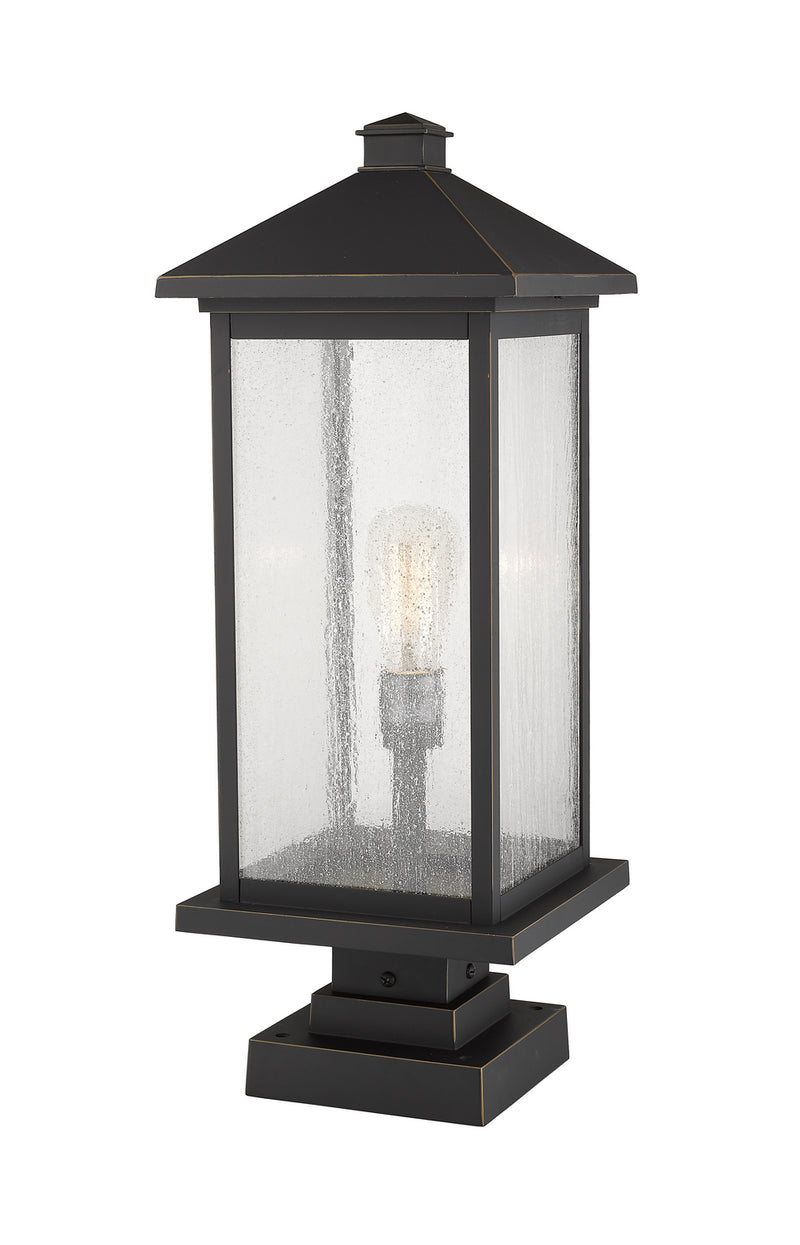 Z-Lite 531PHBXLS-SQPM-ORB One Light Outdoor Pier Mounted Fixture, Oil Rubbed Bronze