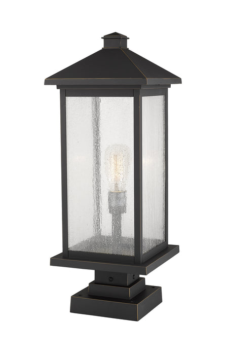 Z-Lite 531PHBXLS-SQPM-ORB One Light Outdoor Pier Mounted Fixture, Oil Rubbed Bronze