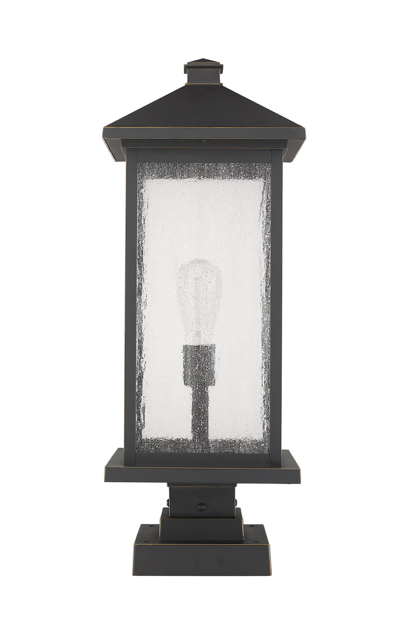 Z-Lite 531PHBXLS-SQPM-ORB One Light Outdoor Pier Mounted Fixture, Oil Rubbed Bronze