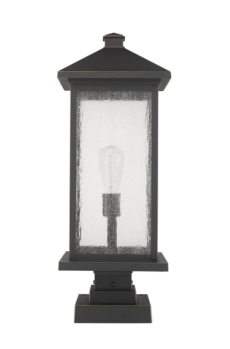 Z-Lite 531PHBXLS-SQPM-ORB One Light Outdoor Pier Mounted Fixture, Oil Rubbed Bronze