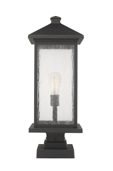 Z-Lite 531PHBXLS-SQPM-ORB One Light Outdoor Pier Mounted Fixture, Oil Rubbed Bronze