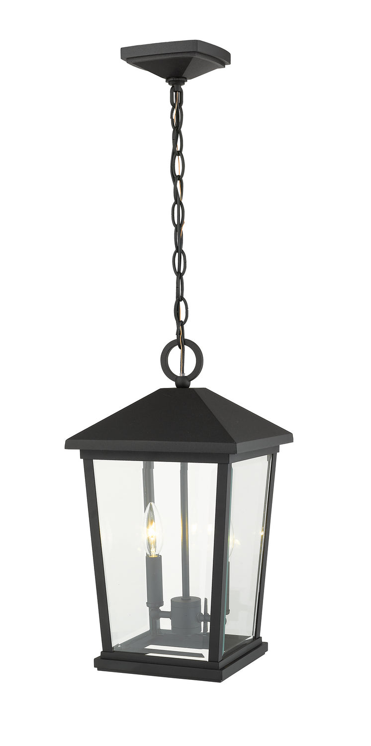 Z-Lite 568CHB-BK Two Light Outdoor Chain Mount Ceiling Fixture, Black