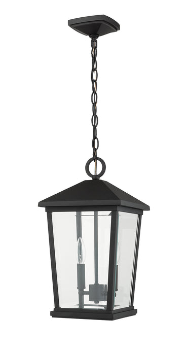 Z-Lite 568CHB-BK Two Light Outdoor Chain Mount Ceiling Fixture, Black