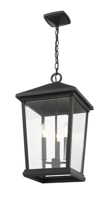 Z-Lite 568CHXL-BK Three Light Outdoor Chain Mount Ceiling Fixture, Black