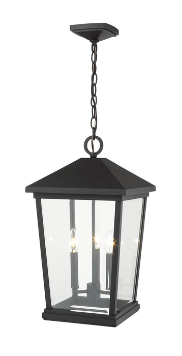 Z-Lite 568CHXL-BK Three Light Outdoor Chain Mount Ceiling Fixture, Black