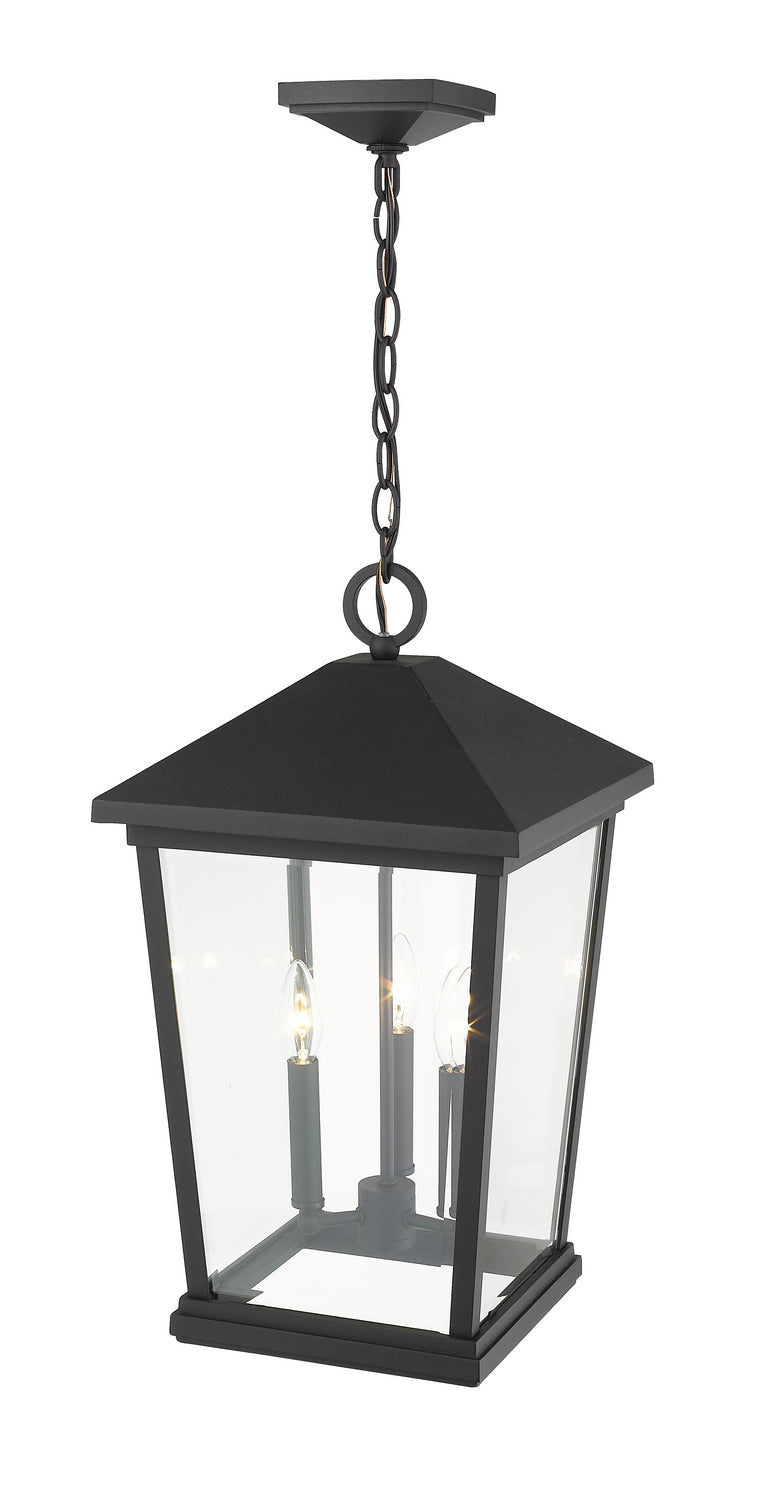 Z-Lite 568CHXL-BK Three Light Outdoor Chain Mount Ceiling Fixture, Black