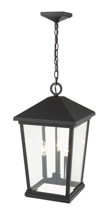 Z-Lite 568CHXL-BK Three Light Outdoor Chain Mount Ceiling Fixture, Black